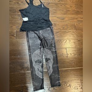Black Skull Print leggings